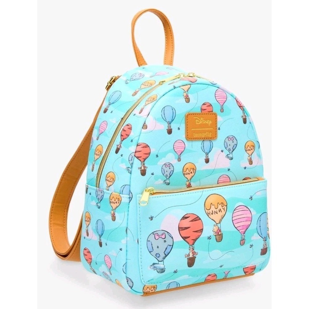 Loungefly Disney‎ Winnie The Pooh Friends Hot Air Balloons AOP Mini Backpack NWT